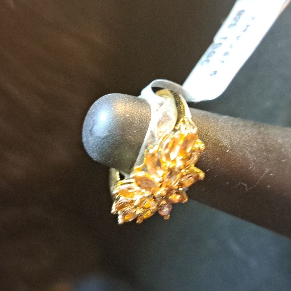 NWT Elegant Gold Floral Ring. Gouveia Andalusite Ring - Picture 2 of 4